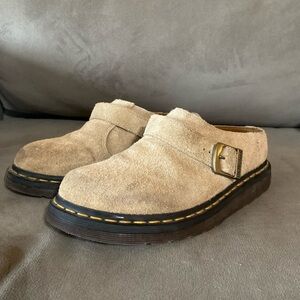 Doc Marten's Isham Desert Oasis Women's Suede Mules, Size 8, Beige